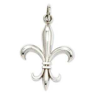 Gold Classics(tm) 14kt. White Gold Fleur De Lis Charm