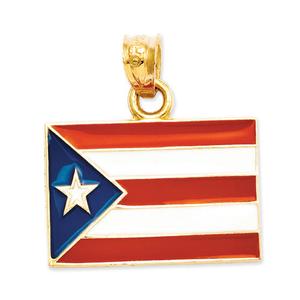 Gold Classics(tm) 14kt. Puerto Rico Flag Pendant
