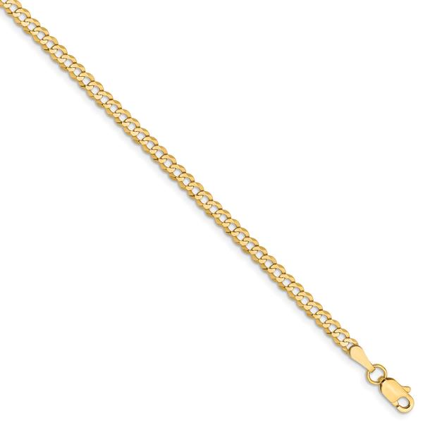 Unisex Gold Classics(tm) 3.1mm. Solid Polished Light Cuban Necklace alternate view