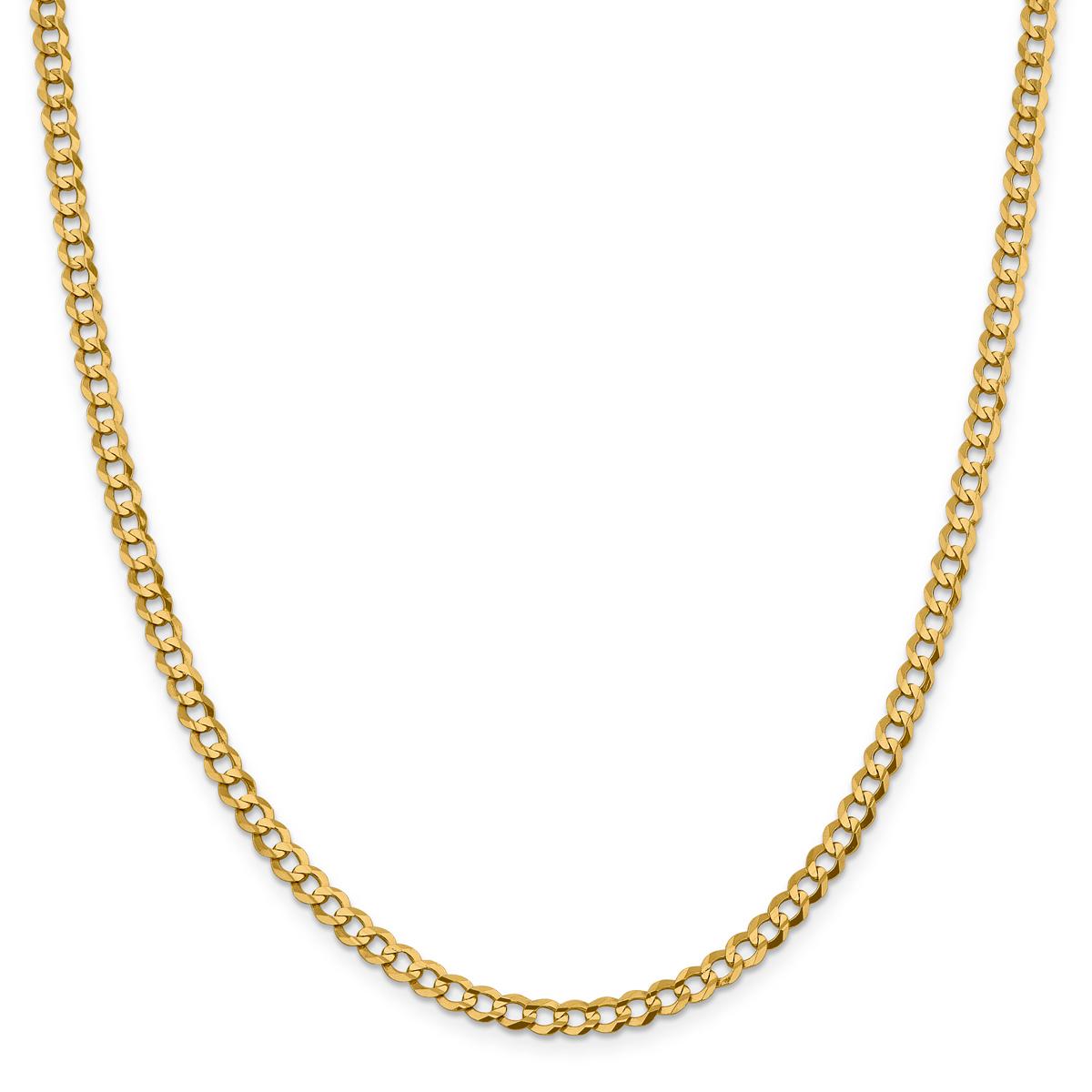 Mens Gold Classics(tm) 4.7mm. Solid Polished Light Cuban Necklace