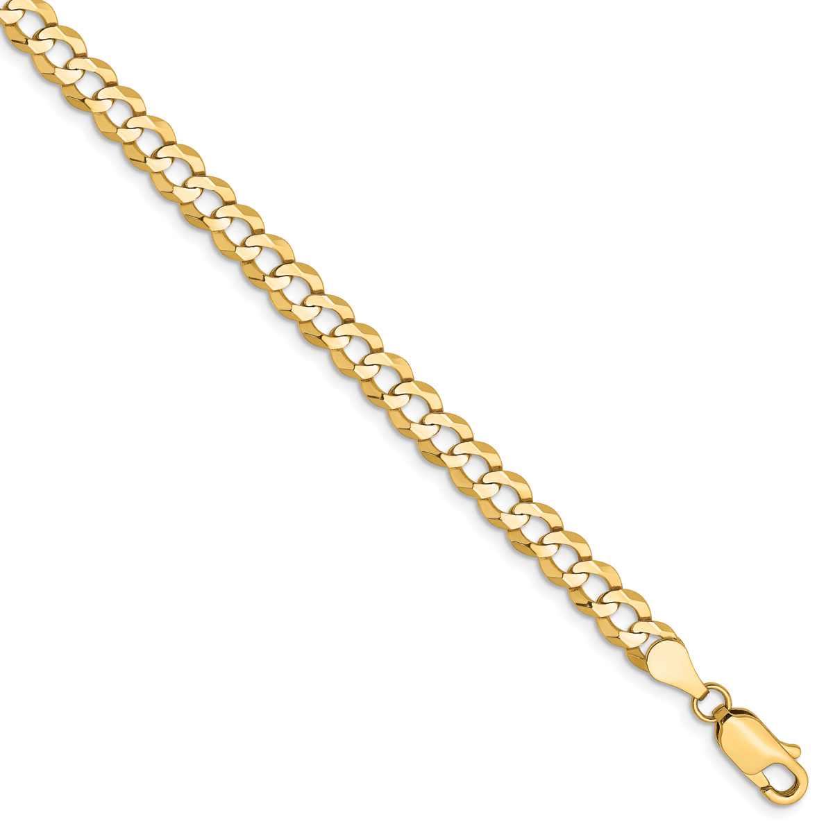 Mens Gold Classics(tm) 4.7mm. Solid Polished Light Cuban Necklace