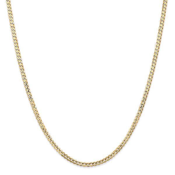 Gold Classics(tm) 3mm. 14kt. Open Concave Curb Chain Necklace