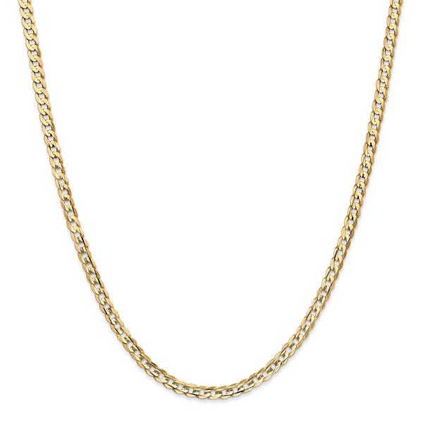 Gold Classics(tm) 3.8mm. 14kt. Open Concave Curb Chain Necklace