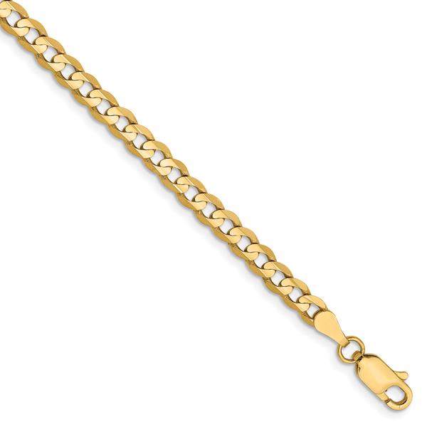 Unisex Gold Classics(tm)3.8mm 14kt. Open Concave Curb Chain Necklace alternate view
