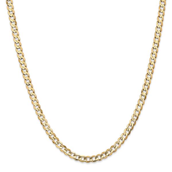Mens Gold Classics(tm)4.5mm. 14kt. Open Concave Curb Chain Necklace