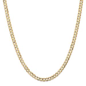 Mens Gold Classics(tm)4.5mm. 14kt. Open Concave Curb Chain Necklace