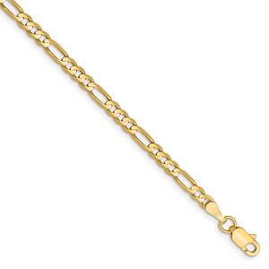 Unisex Gold Classics(tm) 3mm.14kt.Concave Open Figaro Chain Necklace alternate view