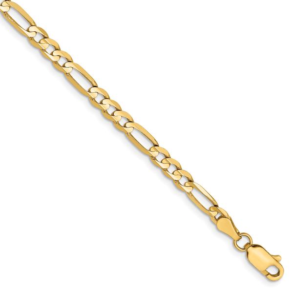 Gold Classics(tm) 4mm. 14kt. Concave Open Figaro Chain Necklace alternate view