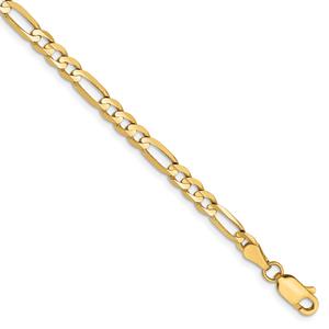 Gold Classics(tm) 4mm. 14kt. Concave Open Figaro Chain Necklace alternate view