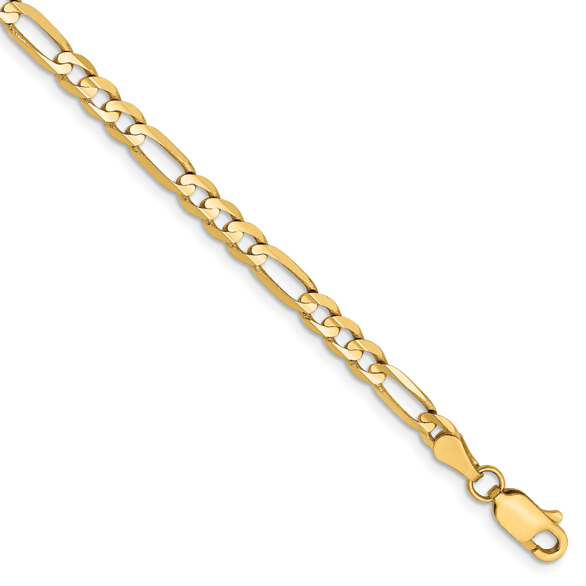 Mens Gold Classics(tm) 4mm. 14kt. Concave Open Figaro Chain Necklace
