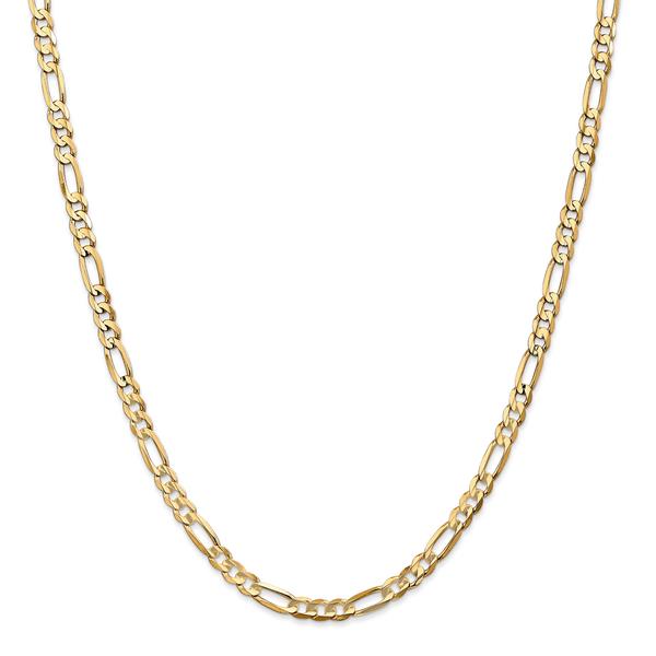 Mens Gold Classics(tm) 4.50mm. 14kt. Concave Open Figaro Necklace