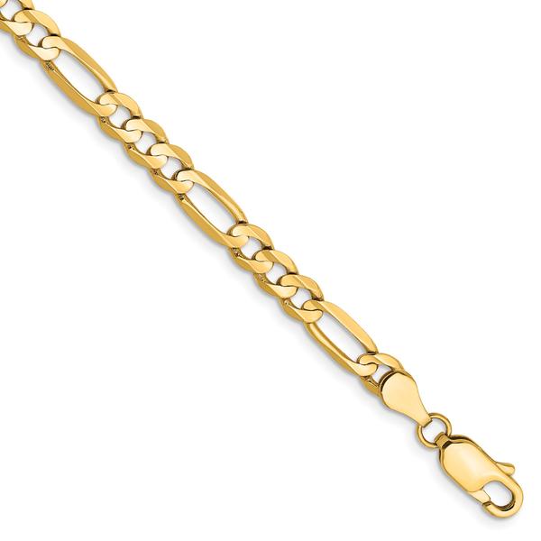 Mens Gold Classics(tm) 4.50mm. 14kt. Concave Open Figaro Necklace alternate view