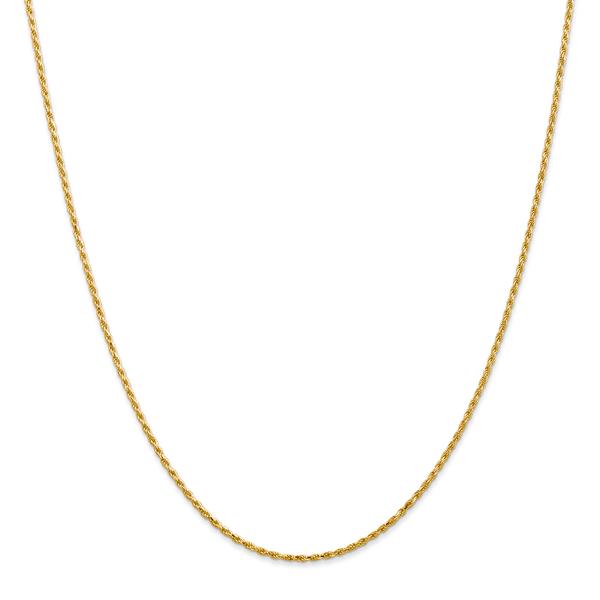 Unisex Gold Classics(tm)1.3mm. 14kt. Diamond Cut Rope 14in. Necklace