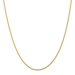 Unisex Gold Classics(tm) 1.3mm.14kt. Solid Diamond Cut Rope Necklace