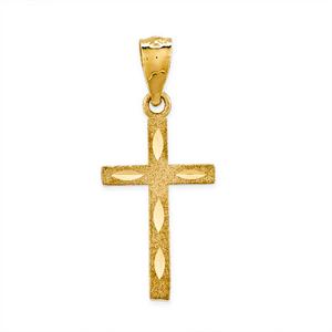 Gold Classics(tm) Diamond Cut Cross Pendant