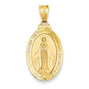 Unisex Gold Classics(tm) 14kt. Gold Miraculous Medal Pendant