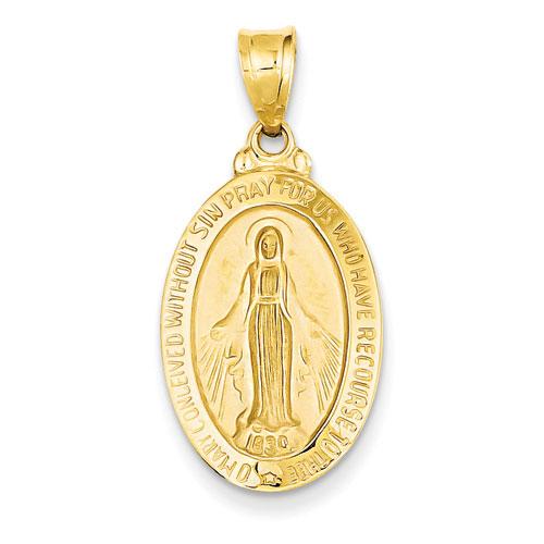 Unisex Gold Classics(tm) 14kt. Gold Miraculous Medal Pendant