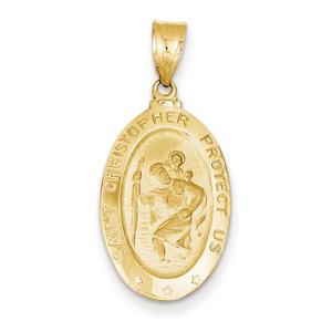 Unisex Gold Classics(tm) 14kt. Yellow Gold Saint Christopher Pendant
