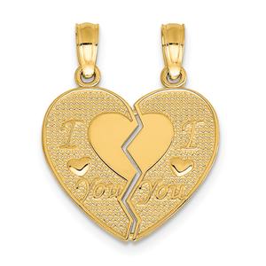 Gold Classics(tm) 14kt. I LOVE YOU Break Apart Heart Charm