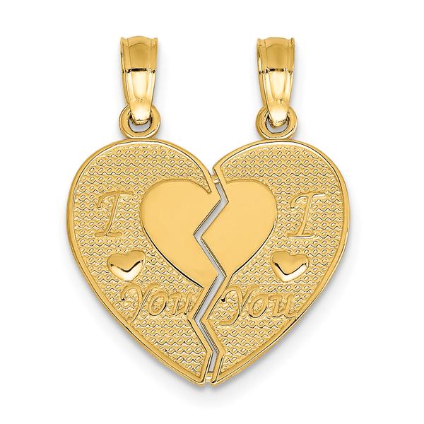Gold Classics(tm) 14kt. I LOVE YOU Break Apart Heart Charm