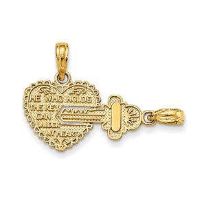 Unisex Gold Classics(tm) 14kt. Key & Heart Pendants