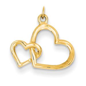 Gold Classics(tm) 14kt. Gold Interlock Hearts Charm