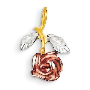 Gold Classics(tm) White Rose Gold Rhodium Rose Charm