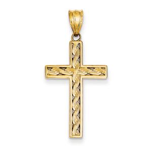 Gold Classics(tm) Gold Rope Cross Pendant