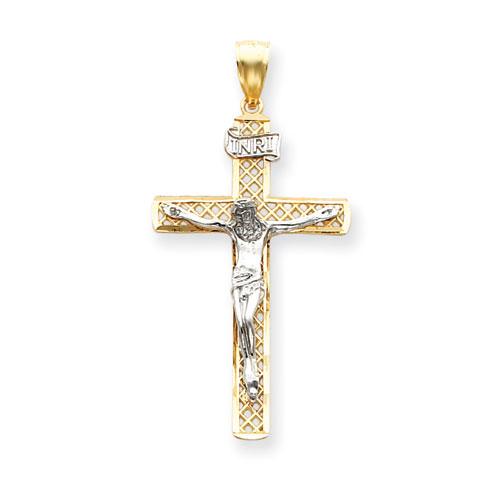 Unisex Gold Classics(tm) 14kt. Two-Tone Cross Pendant