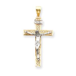 Unisex Gold Classics(tm) 14kt. Two-Tone Cross Pendant