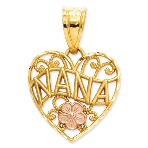Gold Classics(tm) 14kt. Two Tone Nana Heart Pendant