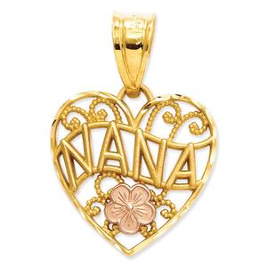 Gold Classics(tm) 14kt. Two Tone Nana Heart Pendant