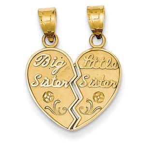 Gold Classics(tm) 14kt. Big Sister/Little Sister Pendant