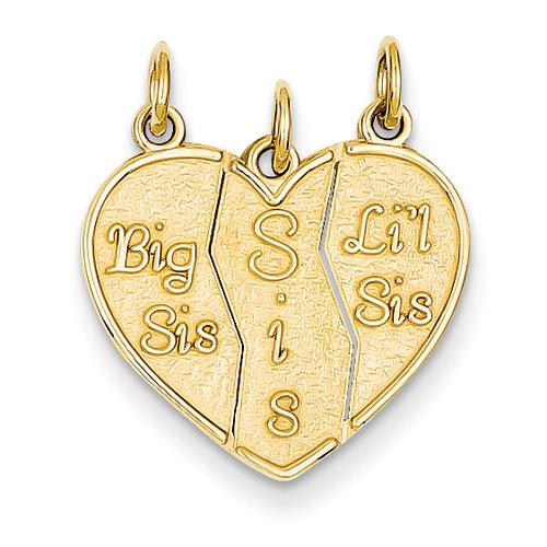 Gold Classics(tm) 14kt. 3pc. Big Sis/Little Sis Charm