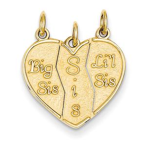 Gold Classics(tm) 14kt. 3pc. Big Sis/Little Sis Charm