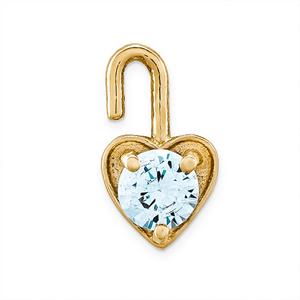 Gemstone Classics(tm) 14kt. Synthetic March Birthstone Charm