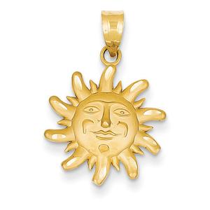 Gold Classics(tm) 14kt. Diamond Cut Small Sun Pendant