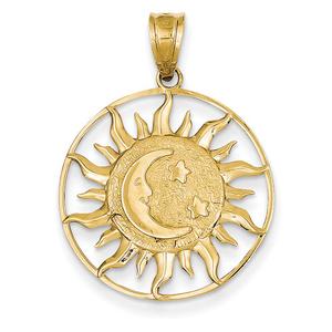 Gold Classics(tm) 14kt. Polished Sun with Moon & Star Charm
