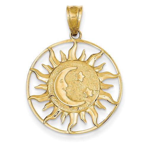 Gold Classics(tm) 14kt. Polished Sun with Moon & Star Charm