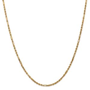 Gold Classics(tm) 2.5mm. 14kt. Diamond Cut Milano Rope Necklace
