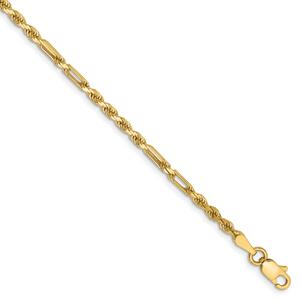 Gold Classics(tm) 2.5mm. 14kt. Diamond Cut Milano Rope Necklace alternate view