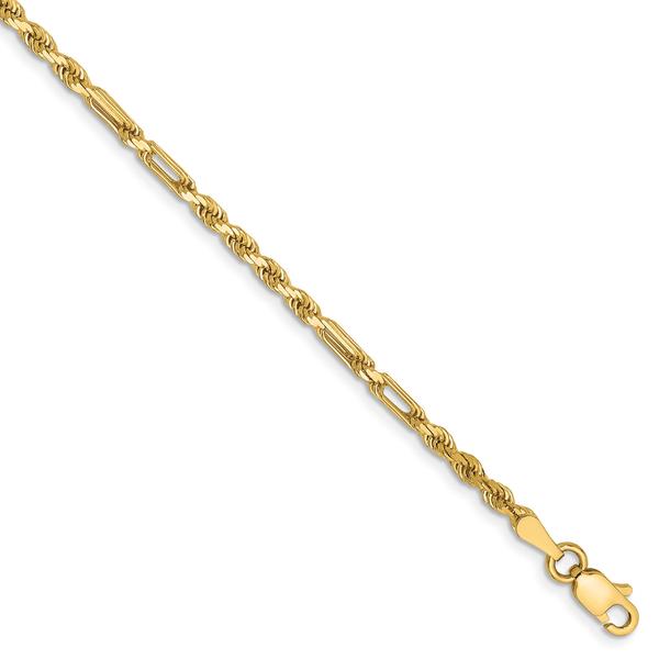 Gold Classics(tm) 2.5mm. 14kt. Diamond Cut Milano Rope Necklace alternate view