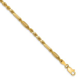 Gold Classics(tm) 3.0mm. 14kt. Diamond Cut Milano Rope Necklace alternate view