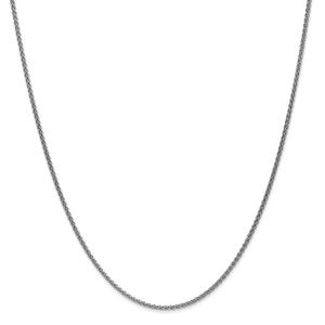 Unisex Gold Classics(tm)1.65mm.14kt. White Gold Spiga 14in. Necklace