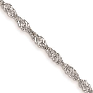 Unisex Gold Classics(tm) 1.4mm. 14kt. White Singapore 14in. Necklace