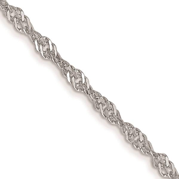 Unisex Gold Classics(tm) 1.4mm. 14kt. White Singapore 14in. Necklace