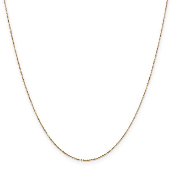 Unisex Gold Classics(tm) .6mm. Solid Diamond Cut Cable Necklace