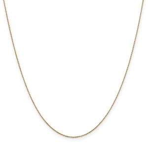 Unisex Gold Classics(tm) .6mm. Solid Diamond Cut Cable Necklace
