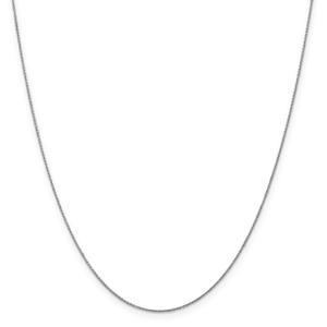 Gold Classics(tm) .75mm. White Gold Polished Cable Necklace