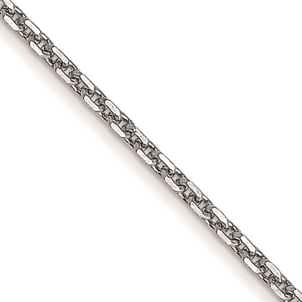 Unisex Gold Classics(tm) .95mm. White Gold Diamond 14in. Necklace